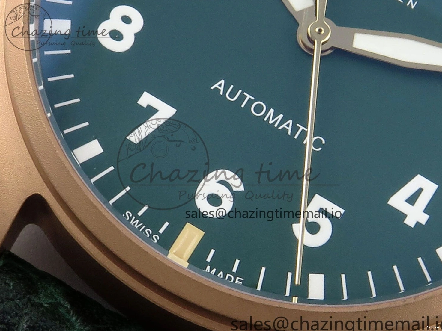 MIROTIME 0307 Durable Big Pilot IW329702 M+F 1:1 Best Edition Green Dial on Green Leather Strap MY 7006